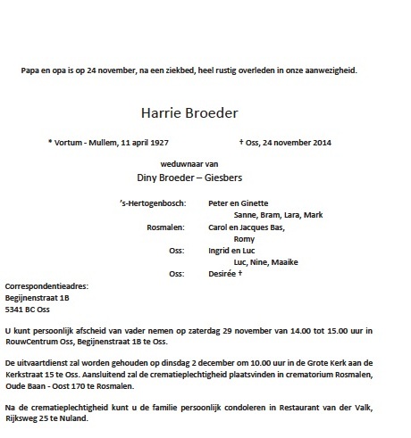 Overlijdingsbericht