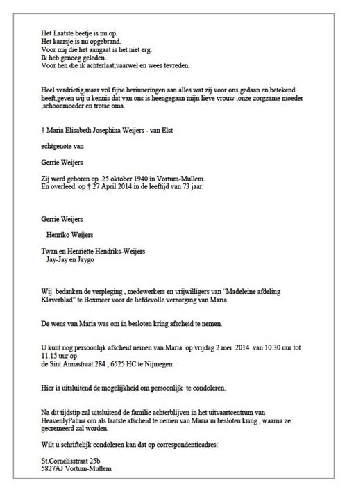 Overlijdingsbericht